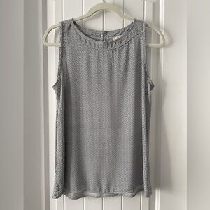 LOFT Black & White Patterned Tank Top Size S